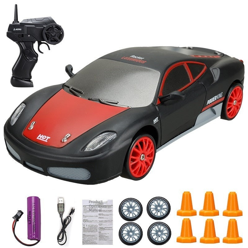 Carrinho de DRIFT de Controle Remoto - JDM (+ 4 Pneus e 6 Cones Extra)